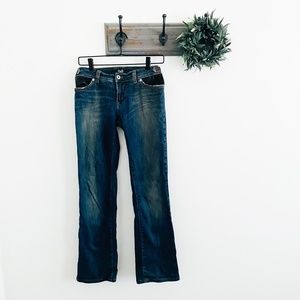 Dolce & Gabbana Leather Trim Bootcut Jeans 29